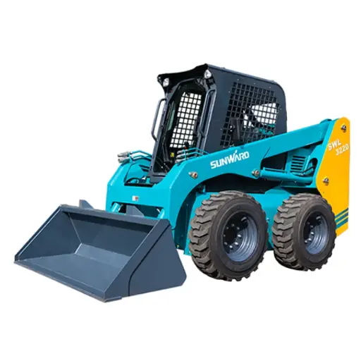 SUNWARD SWL3220 loader with forks zero turn mower loading bulk materials loader